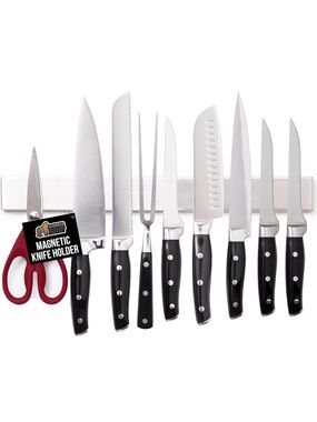 NEW GORILLA GRIP 304 Stainless Steel Magnetic Knife Holder for Wall, 14 in